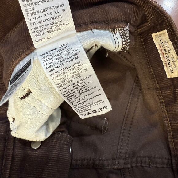 Levi's Wedgie Straight Pants Women's 28 x 8 LVC Premium Stretch Corduroy H4-9 - Picture 5 of 9